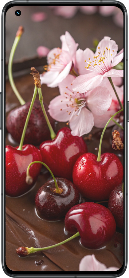 Силиконовый чехол Вишня в шоколаде для Realme GT2 Pro - 6698u-2566 изображение 