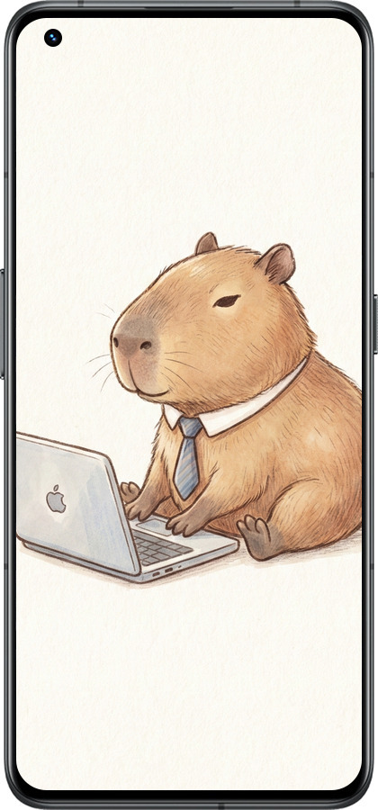 Силиконовый чехол Funny Capybara CEO Working для Realme GT2 Pro - 6777u-2566 изображение 