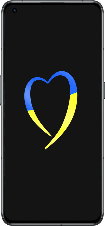 Силиконовый чехол Жёлто-голубое сердце для Realme GT2 Pro - 885u-2566 изображение 