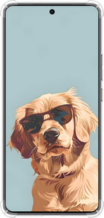Силикон с усиленными углами чехол Пес в очках для Realme GT7 - 6381sp-4027 изображение 