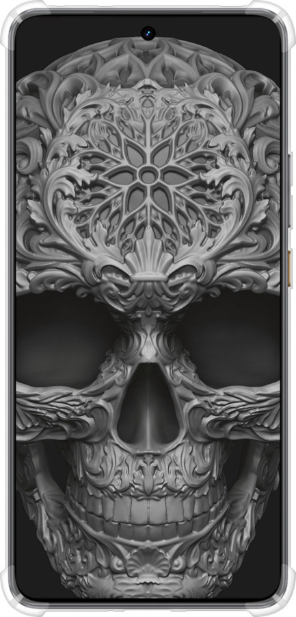 Силикон с усиленными углами чехол skull-ornament для Realme GT7 - 4101sp-4027 изображение 