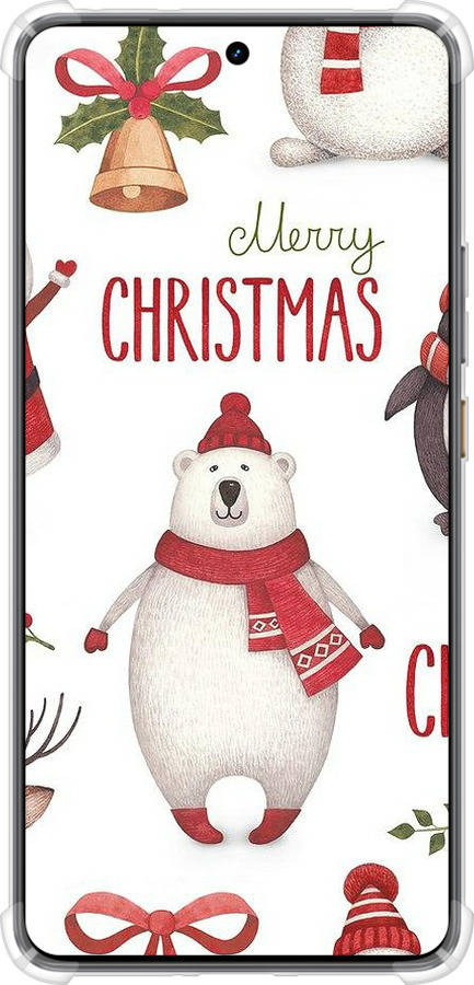 Силикон с усиленными углами чехол Merry Christmas для Realme GT7 - 4106sp-4027 изображение 