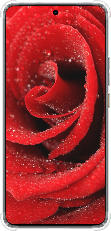 Силикон с усиленными углами чехол Красная роза для Realme GT7 - 529sp-4027 изображение 