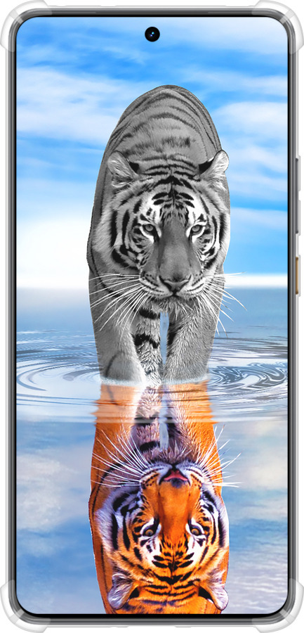 Силикон с усиленными углами чехол Тигр для Realme GT7 - 6016sp-4027 изображение 