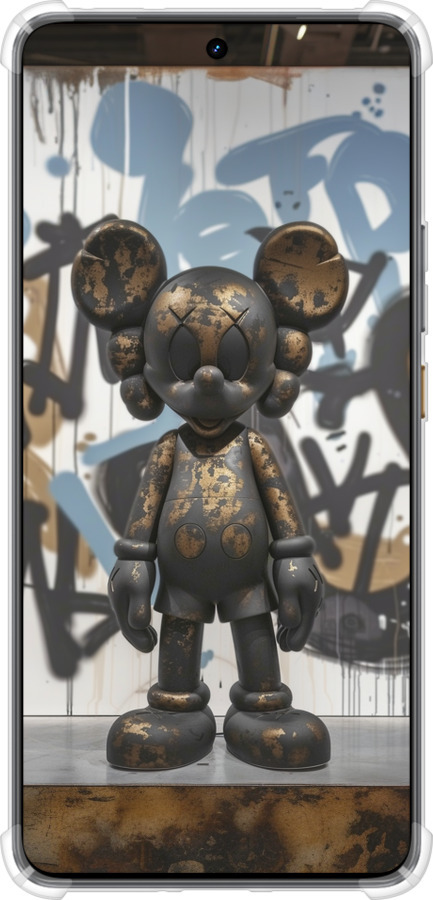 Силикон с усиленными углами чехол Bronze kaws v2 для Realme GT7 - 6098sp-4027 изображение 