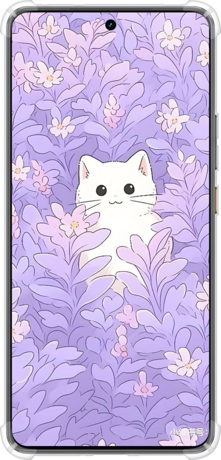 Силикон с усиленными углами чехол Котик в цветах для Realme GT7 - 6390sp-4027 изображение 