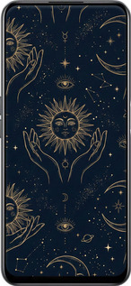 Силиконовый чехол Celestial Harmony: Sun & Moon Gold Mystic Pattern для Realme Narzo 50 - 6778u-3066 изображение 