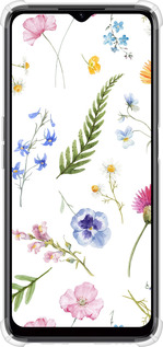 Силикон с усиленными углами чехол Цветочный фон v2 для Realme C35 - 5472sp-4235 изображение 