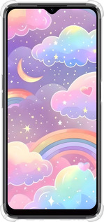 Силикон с усиленными углами чехол Облака и радуга для Realme C35 - 6312sp-4235 изображение 