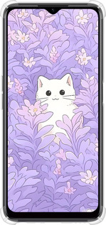Силикон с усиленными углами чехол Котик в цветах для Realme C35 - 6390sp-4235 изображение 