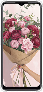 Силикон с усиленными углами чехол Пионы 1 для Realme C35 - 6705sp-4235 изображение 