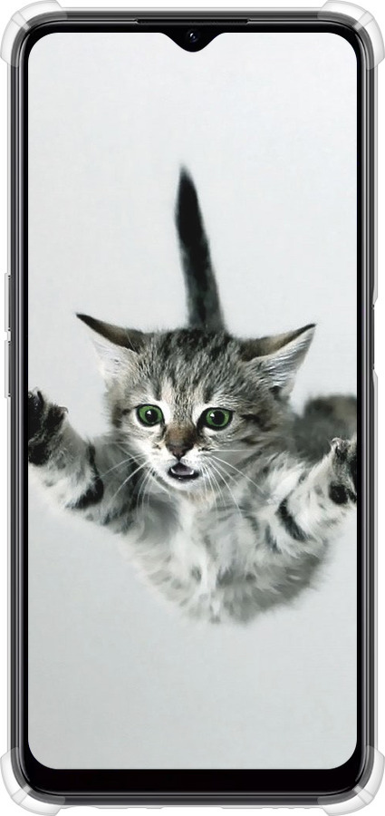 Силикон с усиленными углами чехол Летящий котёнок для Realme C35 - 2322sp-4235 изображение 