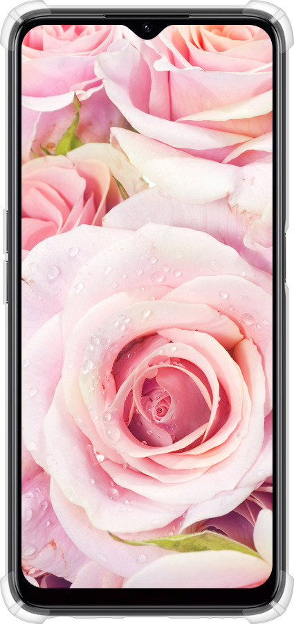 Силикон с усиленными углами чехол Розы для Realme C35 - 525sp-4235 изображение 