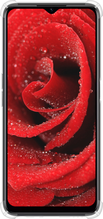 Силикон с усиленными углами чехол Красная роза для Realme C35 - 529sp-4235 изображение 