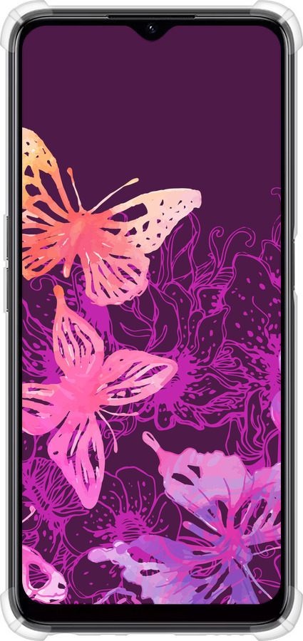 Силикон с усиленными углами чехол Бабочки v2 для Realme C35 - 5475sp-4235 изображение 