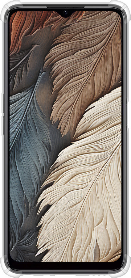 Силикон с усиленными углами чехол Листья в стиле бохо для Realme C35 - 5643sp-4235 изображение 
