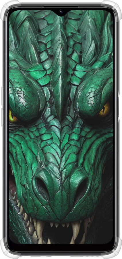 Силикон с усиленными углами чехол Зелёный дракон v2 для Realme C35 - 5817sp-4235 изображение 