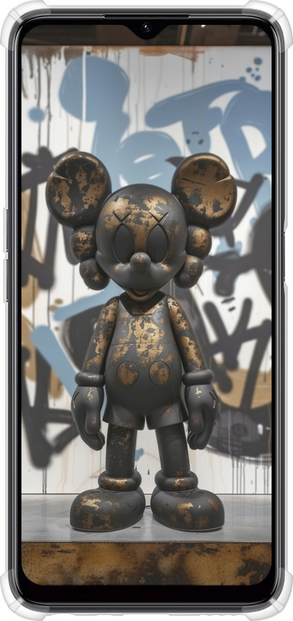 Силикон с усиленными углами чехол Bronze kaws v2 для Realme C35 - 6098sp-4235 изображение 