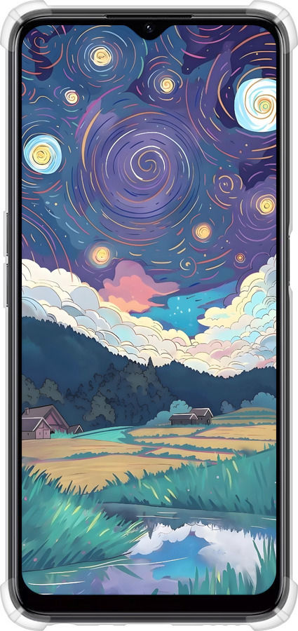 Силикон с усиленными углами чехол Креативный арт для Realme C35 - 6322sp-4235 изображение 