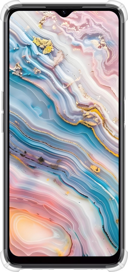 Силикон с усиленными углами чехол Мрамор красивый для Realme C35 - 6376sp-4235 изображение 