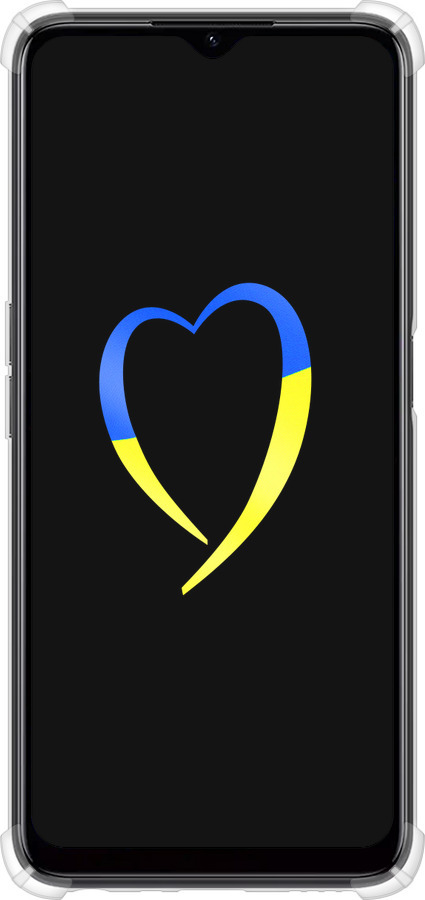 Силикон с усиленными углами чехол Жёлто-голубое сердце для Realme C35 - 885sp-4235 изображение 