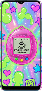 3D пластиковый матовый чехол Y2K Aesthetic Retro Pet: Годуй мене кавою для Realme Narzo 50A - 6784m-2514 изображение 