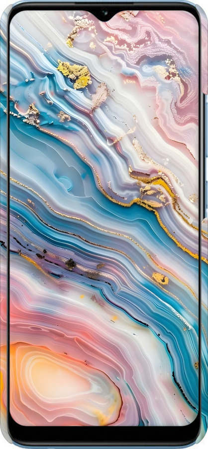 3D пластиковый матовый чехол Мрамор красивый для Realme Narzo 50A - 6376m-2514 изображение 