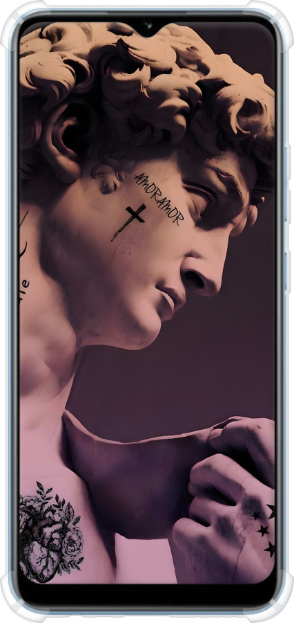 Силикон с усиленными углами чехол Давид для Realme Narzo 50A - 6302sp-2514 изображение 
