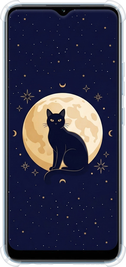 Силикон с усиленными углами чехол Cute Cat Celestial/Witchy для Realme Narzo 50A - 6787sp-2514 изображение 