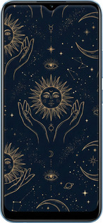 Силиконовый чехол Celestial Harmony: Sun & Moon Gold Mystic Pattern для Realme Narzo 50A - 6778u-2514 изображение 