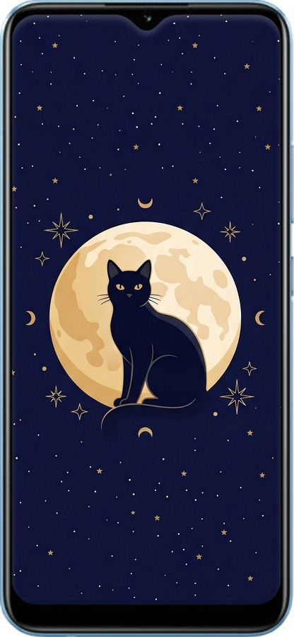 Силиконовый чехол Cute Cat Celestial/Witchy для Realme Narzo 50A - 6787u-2514 изображение 