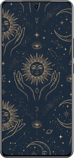 Силиконовый чехол Celestial Harmony: Sun & Moon Gold Mystic Pattern для Realme Neo7 - 6778u-3946 изображение 