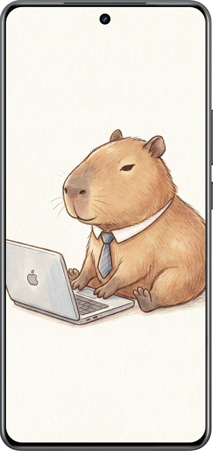 Силиконовый чехол Funny Capybara CEO Working для Realme Neo7 - 6777u-3946 изображение 