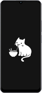 TPU чехол С милым котом на черном фоне для Realme Narzo N61 - 6528b-3974 изображение 