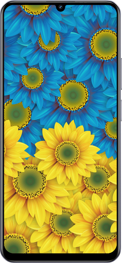 TPU чехол Жёлто-голубые цветы для Realme Narzo N61 - 1048b-3974 изображение 