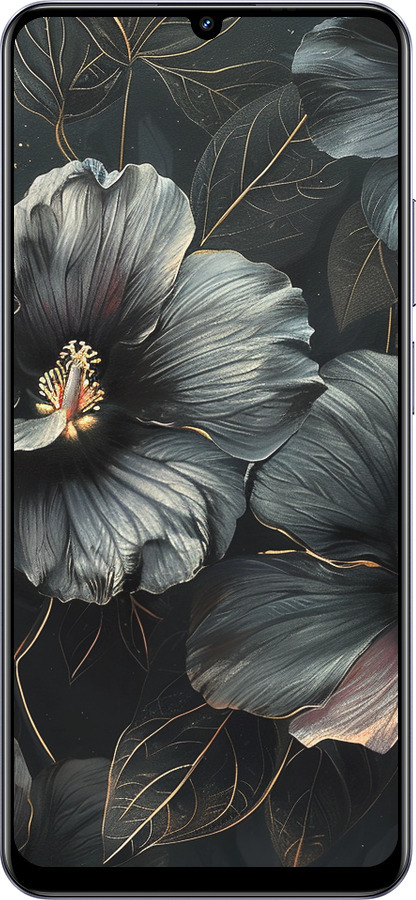 TPU чехол Черные цветы для Realme Narzo N61 - 6031b-3974 изображение 