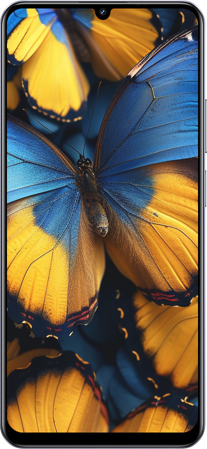 TPU чехол Желто-голубые бабочки для Realme Narzo N61 - 6046b-3974 изображение 
