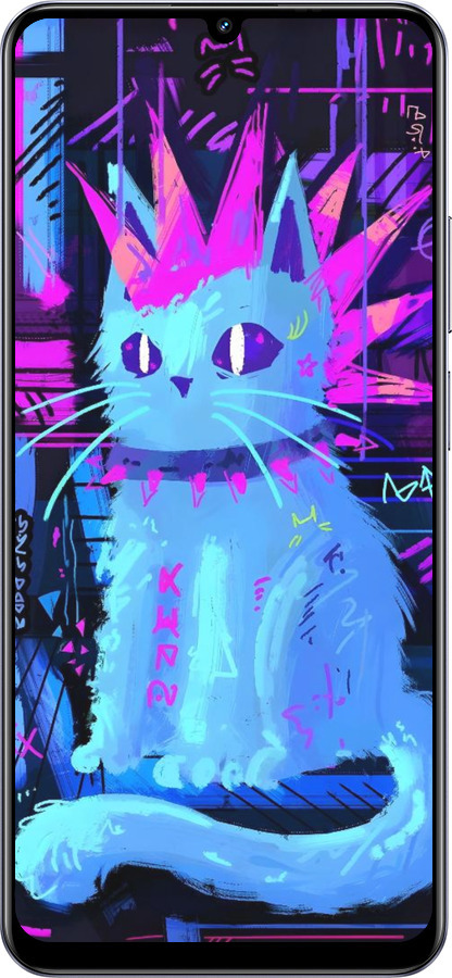TPU чехол Кот панк для Realme Narzo N61 - 6311b-3974 изображение 