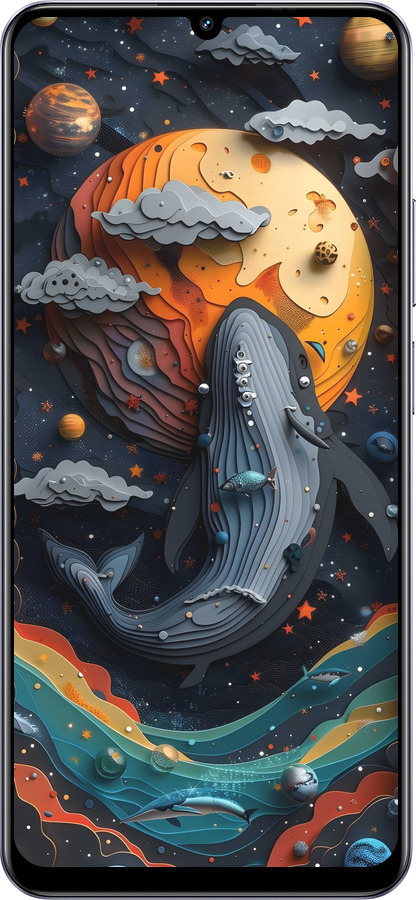 TPU чехол Кит в космосе для Realme Narzo N61 - 6328b-3974 изображение 