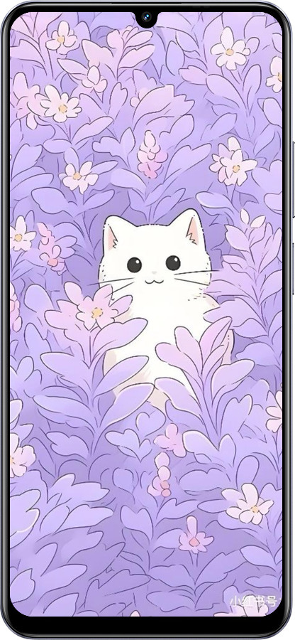 TPU чехол Котик в цветах для Realme Narzo N61 - 6390b-3974 изображение 