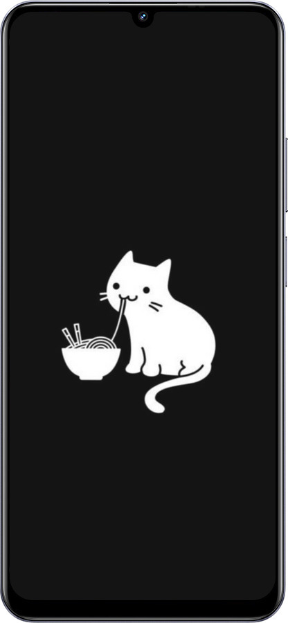 TPU чехол С милым котом на черном фоне для Realme Narzo N61 - 6528b-3974 изображение 