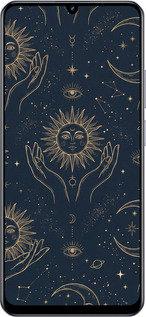 Силіконовий чехол Celestial Harmony: Sun & Moon Gold Mystic Pattern для Realme Note 60 - 6778u-3761 изображение 