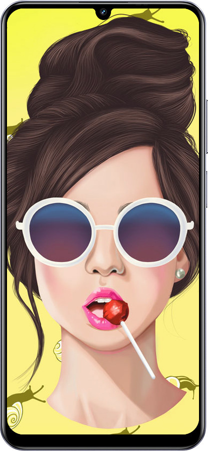 Силіконовий чехол Дівчина з чупа-чупсом для Realme Note 60 - 3979u-3761 изображение 