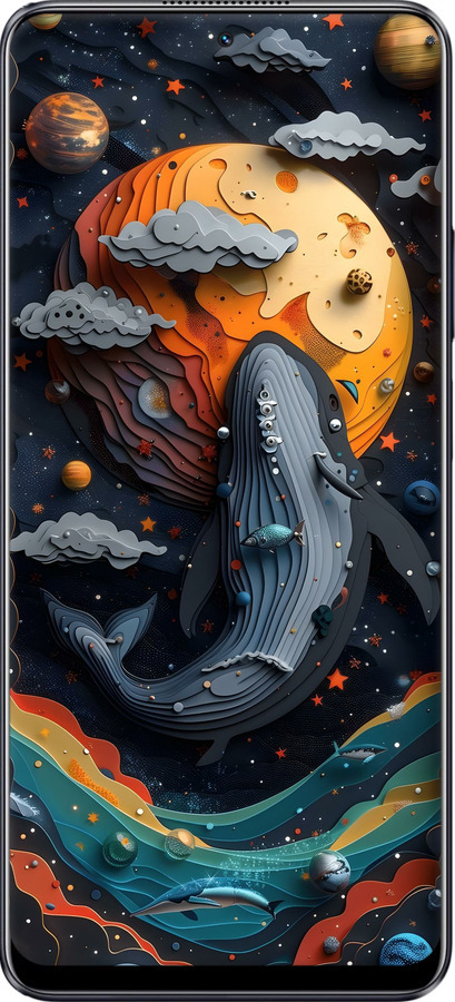 TPU чехол Кит у космосі для Realme 10 Pro - 6328b-2945 изображение 