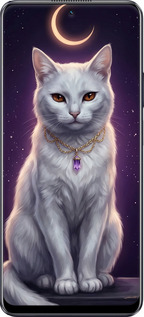 Силиконовый чехол Mystic White Cat Gothic Dark Purple Gold для Realme 10 Pro - 6805u-2945 изображение 