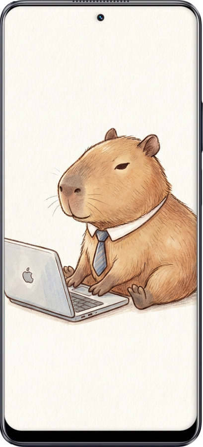 Силиконовый чехол Funny Capybara CEO Working для Realme 10 Pro - 6777u-2945 изображение 