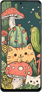 TPU чехол Коты грибы для Realme Realme 12 5G - 6321b-3705 изображение 