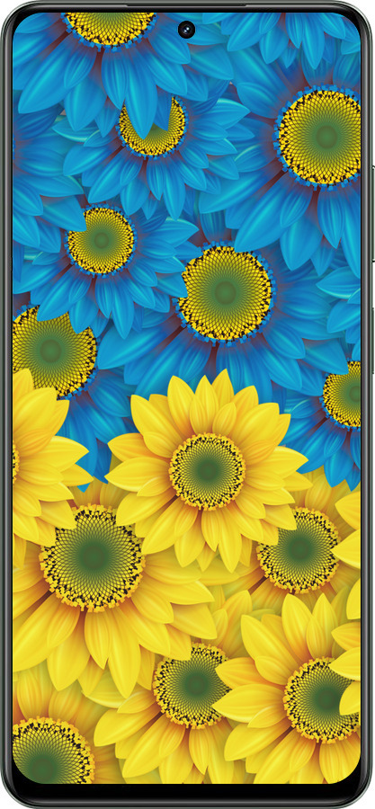 TPU чехол Жёлто-голубые цветы для Realme Realme 13 5G - 1048b-3916 изображение 