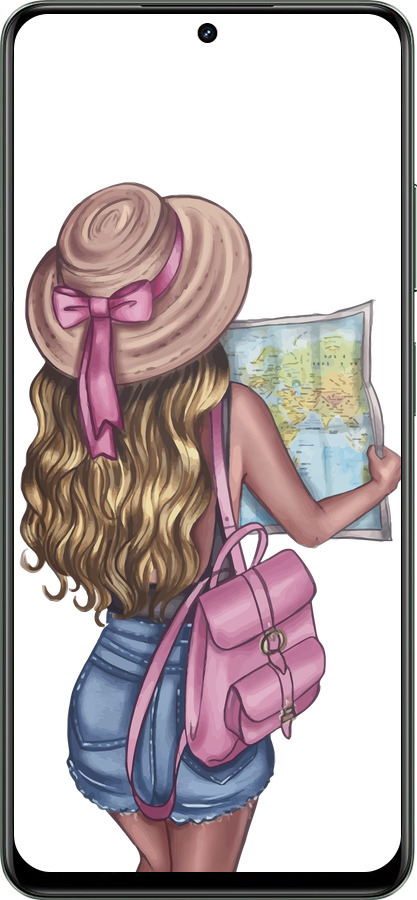 TPU чехол Девушка с картой для Realme Realme 12 5G - 4704b-3705 изображение 