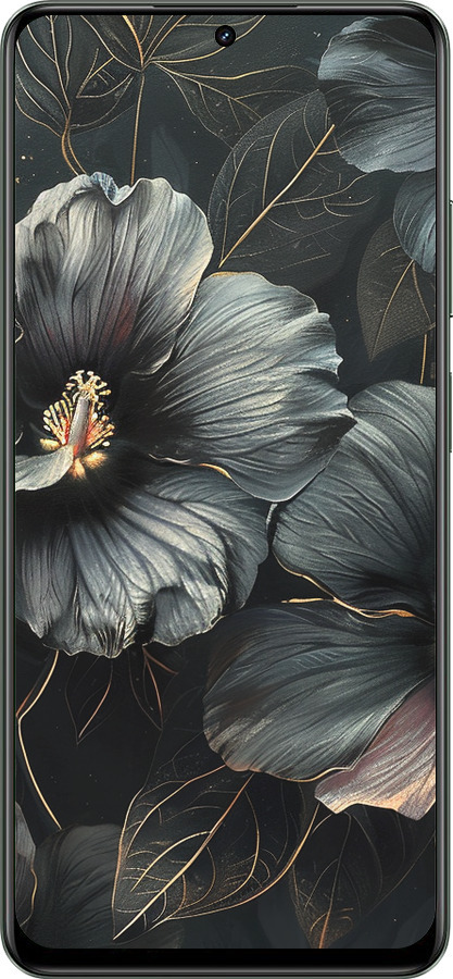 TPU чехол Черные цветы для Realme Realme 12 5G - 6031b-3705 изображение 